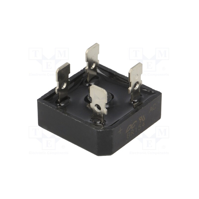 10 pcs : BR154 - Bridge rectifier: single-phase, Urmax: 400V, If: 15A, Ifsm: 300A