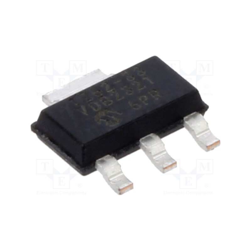 10 pcs : TC1262-3.3VDB - IC: voltage regulator, LDO,fixed, 3.3V, 0.5A, SOT223-3, SMD,