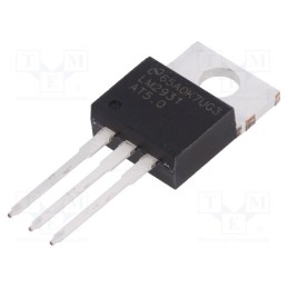 10 pcs : LM2931AT-5.0/NOPB - IC: voltage regulator, LDO,fixed, 5V, 0.4A, TO220-3, THT, , Ch: 1