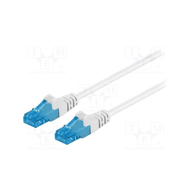 10 pcs : 59824 - Patch cord, U/UTP, 6a, stranded, Cu, LSZH, white, 1m, 26AWG