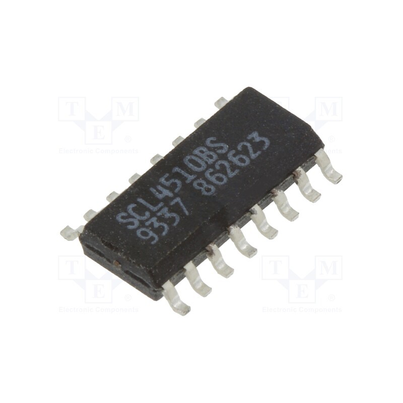 10 pcs : NTE4510BT - IC: digital, BCD,up/down counter, Ch: 4, IN: 1, CMOS, SMD, SO16, 600uA