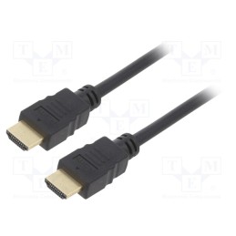 10 pcs : 60611 - Cable, HDMI 1.4, HDMI plug,both sides, 2m, black, 30AWG, Core: CCS