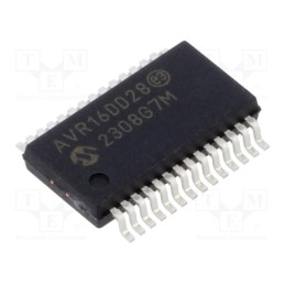 10 pcs : AVR16DD28-I/SS - IC: AVR microcontroller, SSOP28, 1.8÷5.5VDC, Ext.inter: 23, Cmp: 1