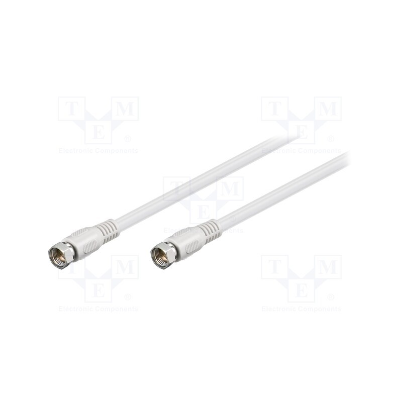 10 pcs : 60722 - Cable, 75Ω, 0.3m, F plug,both sides, white