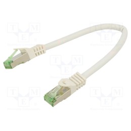 10 pcs : 61102 - Patch cord, S/FTP, Cat 8.1, stranded, Cu, LSZH, white, 0.25m, 26AWG