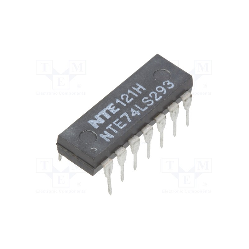 10 pcs : NTE74LS293 - IC: digital, divided by 2,divided by 8,binary counter, TTL, THT