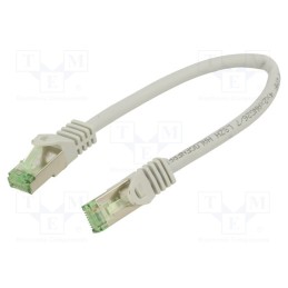 10 pcs : 61113 - Patch cord, S/FTP, Cat 8.1, stranded, Cu, LSZH, grey, 0.25m, 26AWG