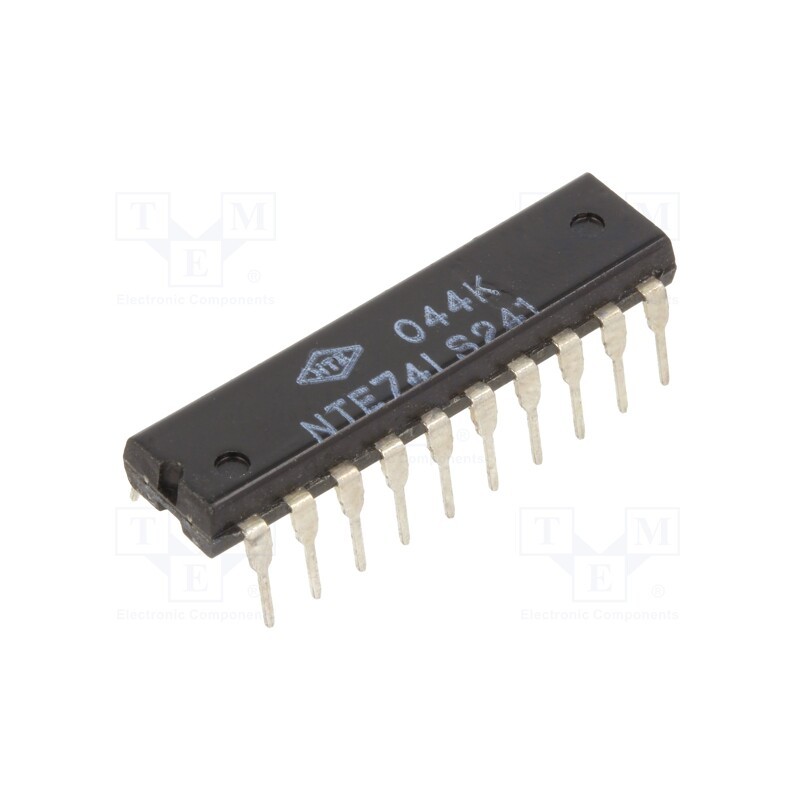 10 pcs : NTE74LS241 - IC: digital, buffer,non-inverting,line driver, Ch: 8, TTL, THT