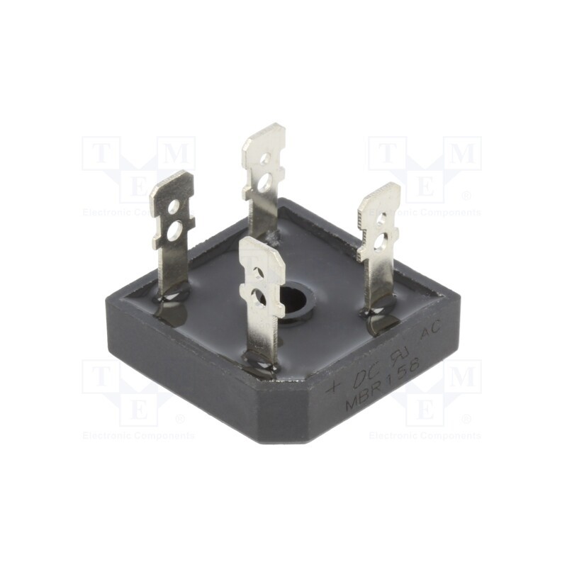 10 pcs : MBR158 - Bridge rectifier: single-phase, Urmax: 800V, If: 15A, Ifsm: 300A