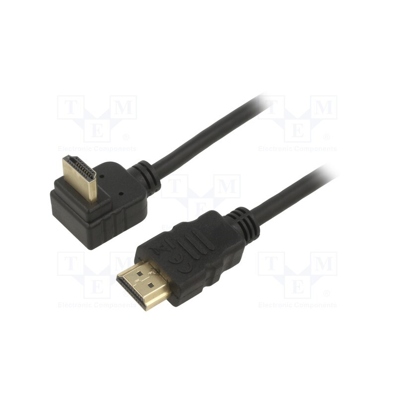 10 pcs : 61272 - Cable, HDCP 2.2,HDMI 2.0, HDMI plug,HDMI plug 270°, PVC, 1m