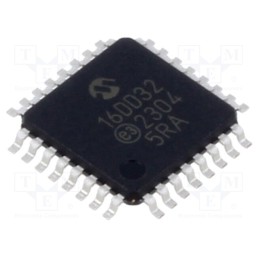 10 pcs : AVR16DD32-I/PT - IC: AVR microcontroller, TQFP32, 1.8÷5.5VDC, Ext.inter: 27, Cmp: 1