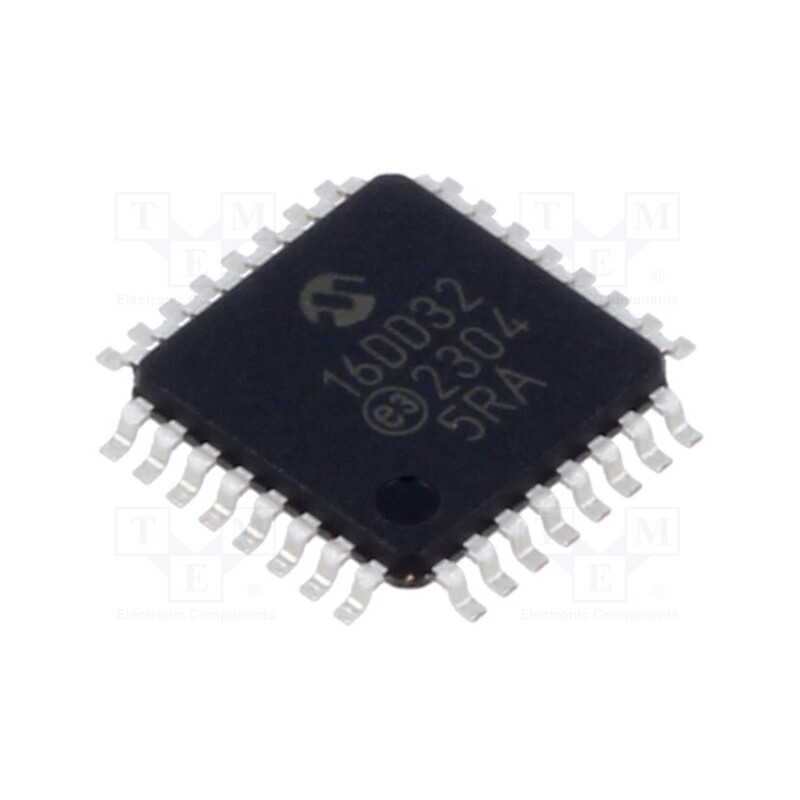 10 pcs : AVR16DD32-I/PT - IC: AVR microcontroller, TQFP32, 1.8÷5.5VDC, Ext.inter: 27, Cmp: 1