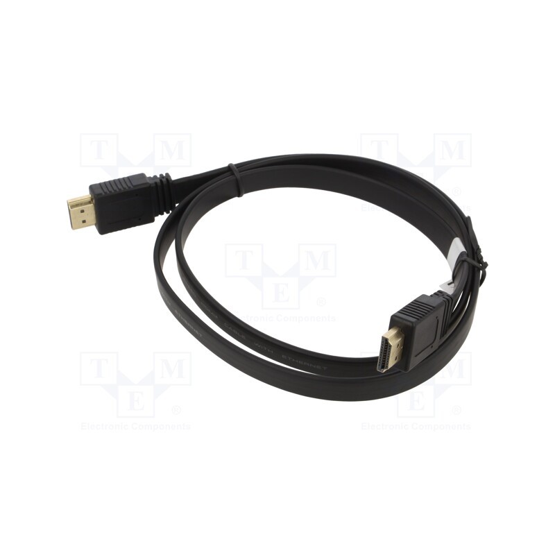 10 pcs : 61277 - Cable, HDCP 2.2,HDMI 2.0,flat, HDMI plug,both sides, PVC, 1m