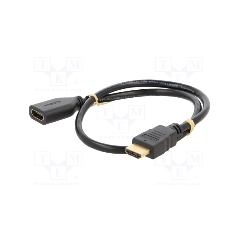 10 pcs : 61306 - Cable, HDCP 2.2,HDMI 2.0, HDMI socket,HDMI plug, 0.5m, black