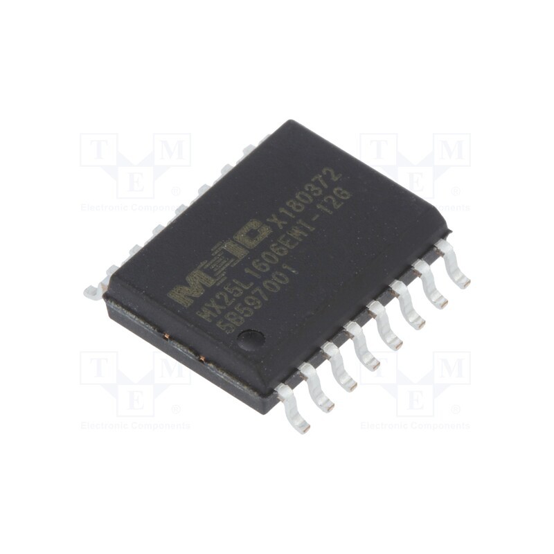 10 pcs : MX25L1606EMI-12G/TUBE - IC: FLASH memory, 16MbFLASH, SPI, 86MHz, 2.7÷3.6V, SOP16, serial