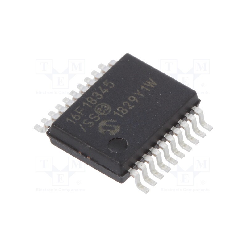 10 pcs : PIC16F18345-I/SS - IC: PIC microcontroller, 14kB, 32MHz, 2.3÷5.5VDC, SMD, SSOP20,