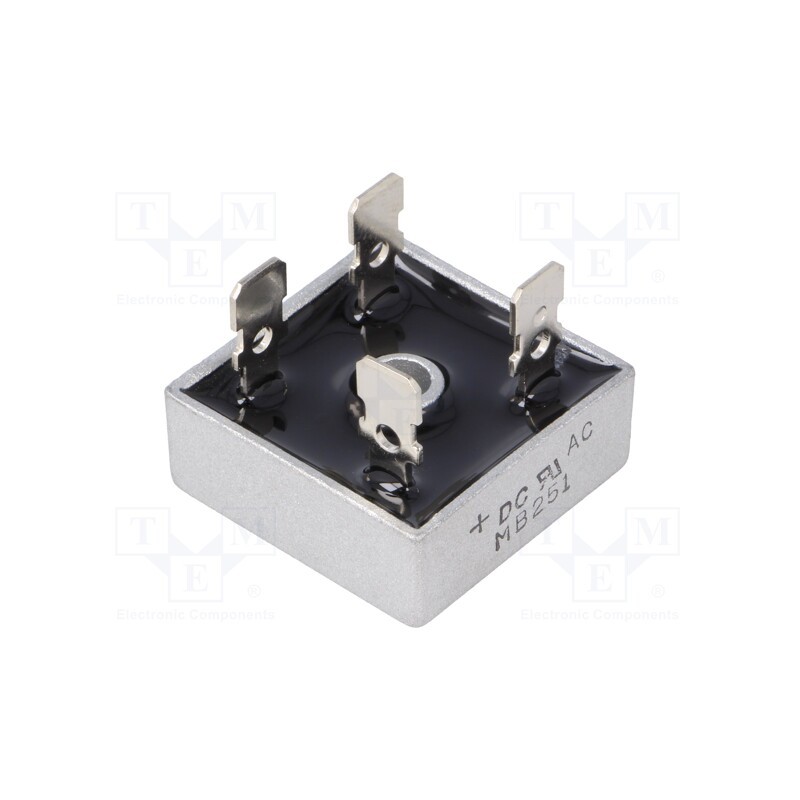 10 pcs : MB251 - Bridge rectifier: single-phase, Urmax: 100V, If: 25A, Ifsm: 400A