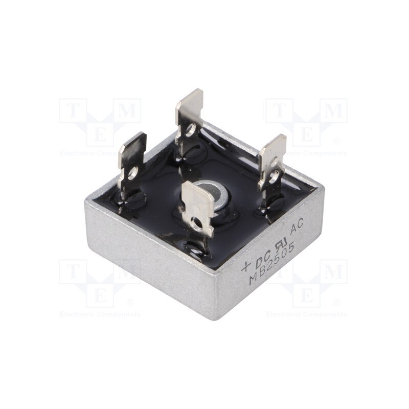 10 pcs : MB2505 - Bridge rectifier: single-phase, Urmax: 50V, If: 25A, Ifsm: 400A