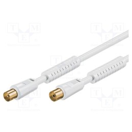 10 pcs : 67276 - Cable, 75Ω, 1.5m, coaxial 9.5mm socket,coaxial 9.5mm plug, white
