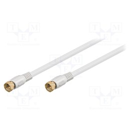 10 pcs : 67291 - Cable, 75Ω, 2.5m, F plug,both sides, white