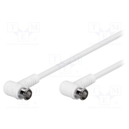 10 pcs : 67341 - Cable, 75Ω, 1.5m, F plug angular 'quick',both sides, white