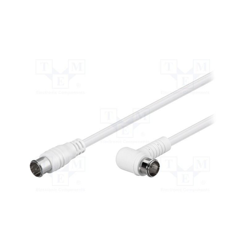 10 pcs : 67347 - Cable, 75Ω, 1.5m, F plug 'quick',F plug angular 'quick', white