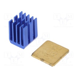 10 set : DNG-12708 - Heatsink: extruded, grilled, Raspberry Pi, copper,blue, glued