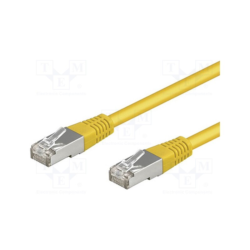 10 pcs : 68066 - Patch cord, SF/UTP, 5e, stranded, CCA, PVC, yellow, 2m, 26AWG