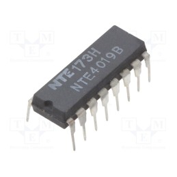 10 pcs : NTE4019B - IC: digital, AND-OR,combination, Ch: 4, IN: 2, CMOS, THT, DIP16