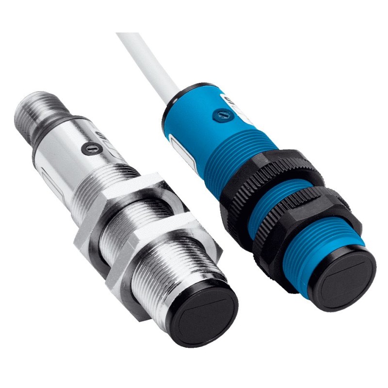 1 pcs - Sick Background Suppression Photoelectric Sensor, Barrel Sensor, 2 mm - 100 mm Detection Range