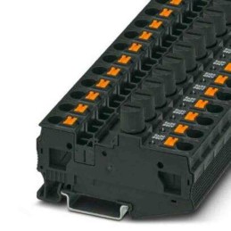 25 pcs - Phoenix Contact PT Series Black Fused DIN Rail Terminal, Single-Level, Fused