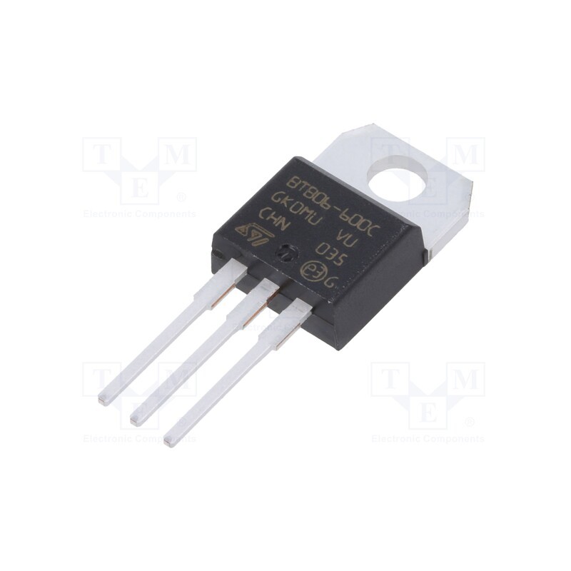 10 pcs : BTB06-600CRG - Triac, 600V, 6A, TO220AB, Igt: 25mA
