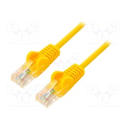 10 pcs : 68433 - Patch cord, U/UTP, 6, stranded, CCA, PVC, yellow, 0.5m, 24AWG