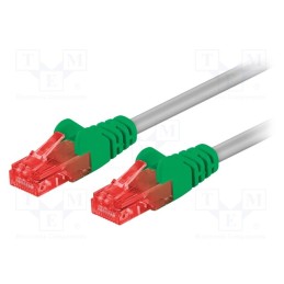 10 pcs : 68474 - Patch cord, U/UTP, 6, stranded, CCA, PVC, grey, 2m, 24AWG
