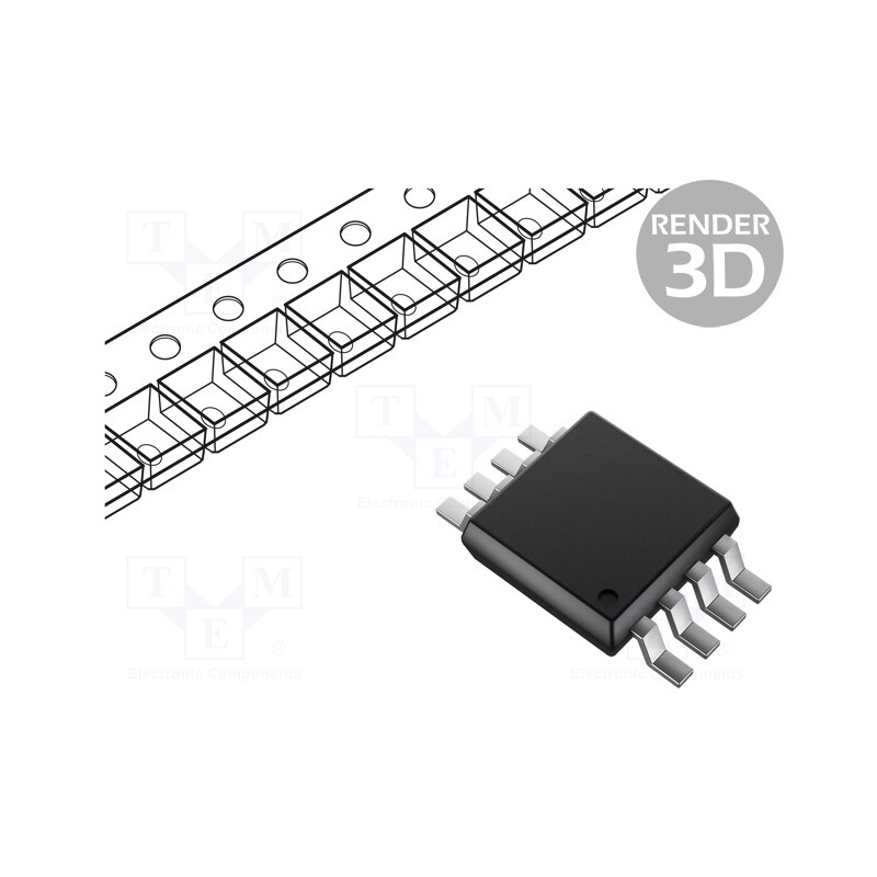 10 pcs : 24LC256-I/MS - IC: EEPROM memory, 256kbEEPROM, I2C, 32kx8bit, 2.5÷5.5V, 400kHz