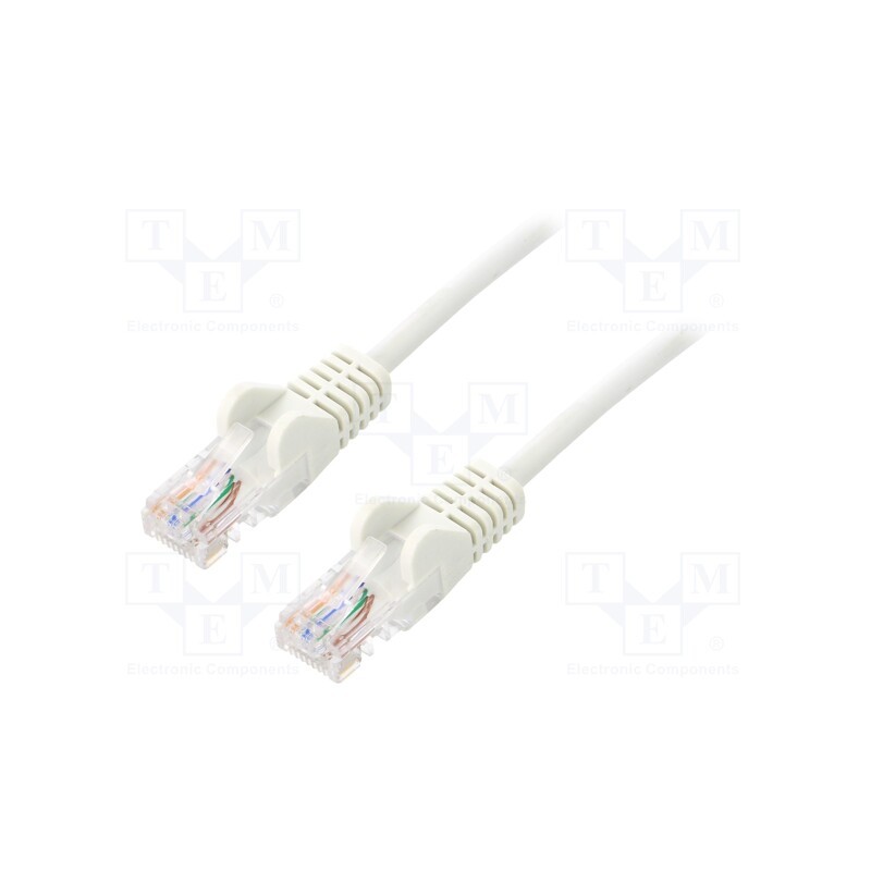 10 pcs : 68510 - Patch cord, U/UTP, 5e, stranded, CCA, PVC, white, 7.5m, 27AWG