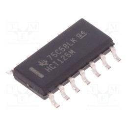10 pcs : CD74HCT125M - IC: digital, buffer,non-inverting,line driver, Ch: 4, SMD, SO14