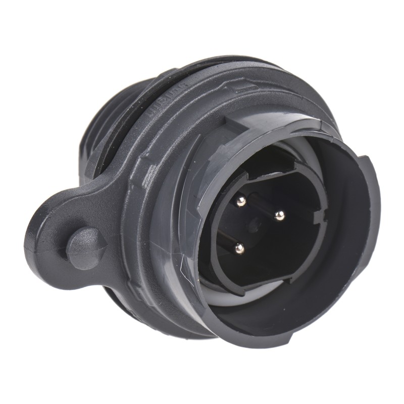 1 pcs - Bulgin Circular Connector, 3 Contacts, Front Mount, Plug, Male, IP66, IP68, IP69K, Buccaneer 7000 Series
