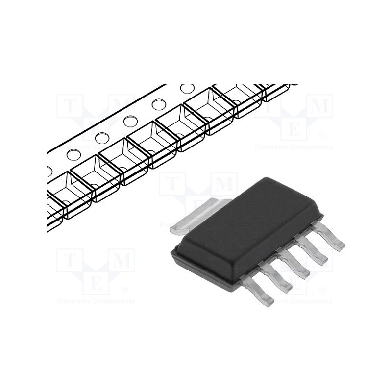 10 pcs : TPS73733DCQR - IC: voltage regulator, LDO,fixed, 3.3V, 1A, SOT223-6, SMD, ±3%, Ch: 1