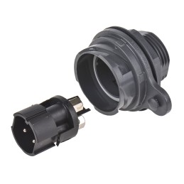1 pcs - Bulgin Circular Connector, 3 Contacts, Front Mount, Plug, Male, IP66, IP68, IP69K, Buccaneer 7000 Series