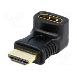 10 pcs : 68782 - Adapter, HDMI socket 270°,HDMI plug, black