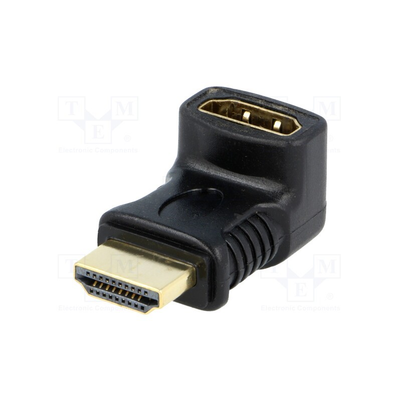 10 pcs : 68782 - Adapter, HDMI socket 270°,HDMI plug, black