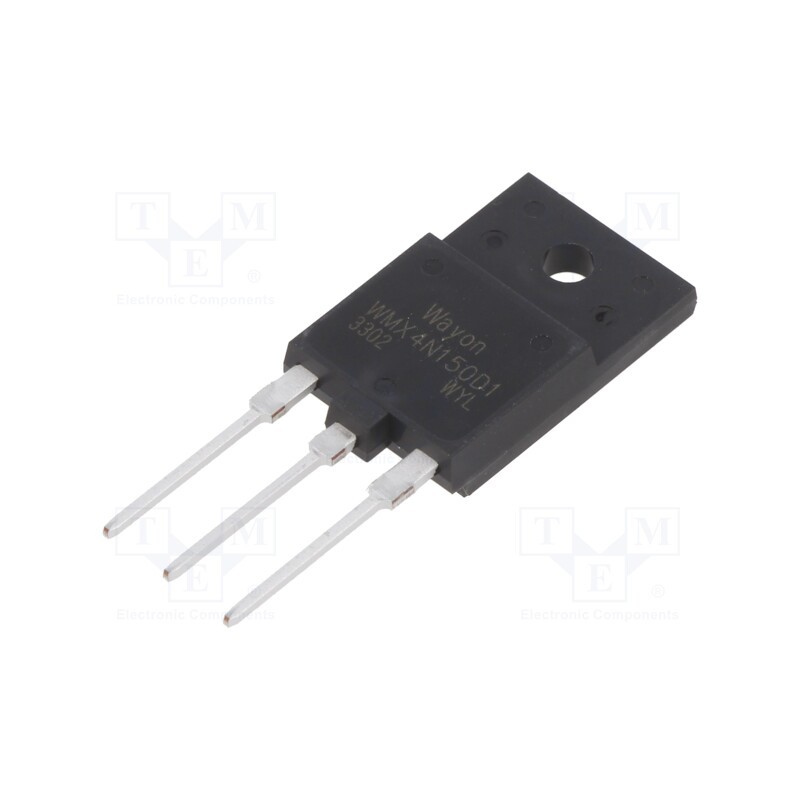 10 pcs : WMX4N150D1 - Transistor: N-MOSFET, WMOS™ D1, unipolar, 1.5kV, 4A, Idm: 16A, 90W