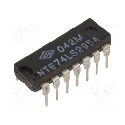 10 pcs : NTE74LS295A - IC: digital, 4bit,shift register, TTL, THT, DIP14, OUT: 3-state