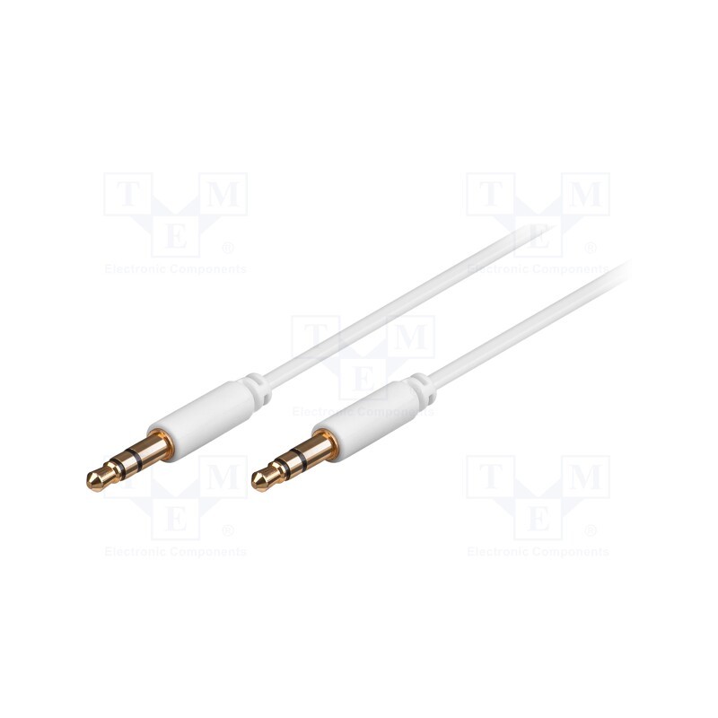 10 pcs : 69111 - Cable, Jack 3.5mm 3pin plug,both sides, 1m, Plating: gold-plated