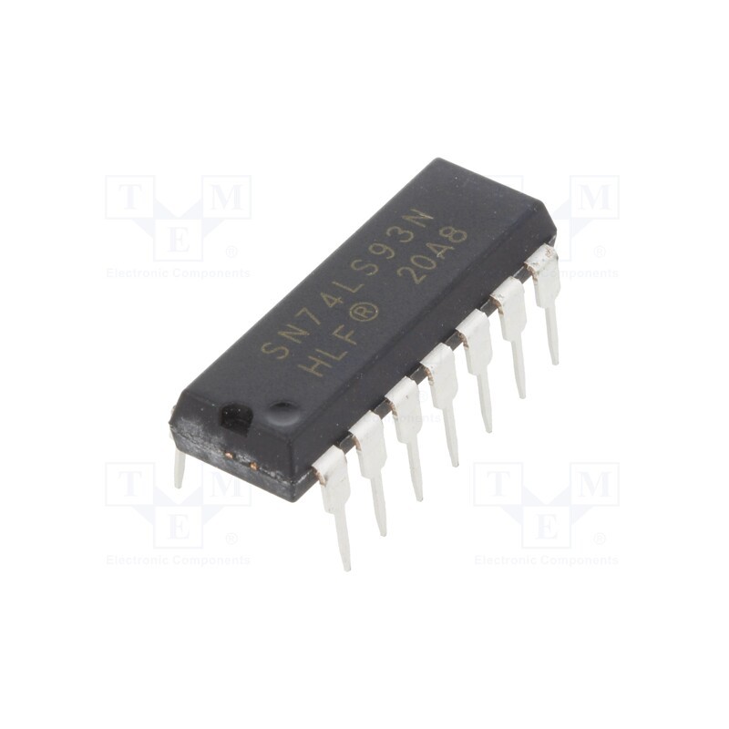 10 pcs : NTE74LS93 - IC: digital, 4bit,binary counter, TTL, THT, DIP14