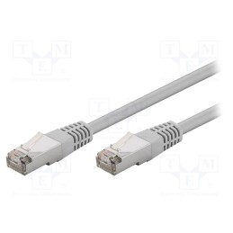 10 pcs : 73080 - Patch cord, F/UTP, 5e, stranded, CCA, PVC, grey, 5m, 26AWG, shielded