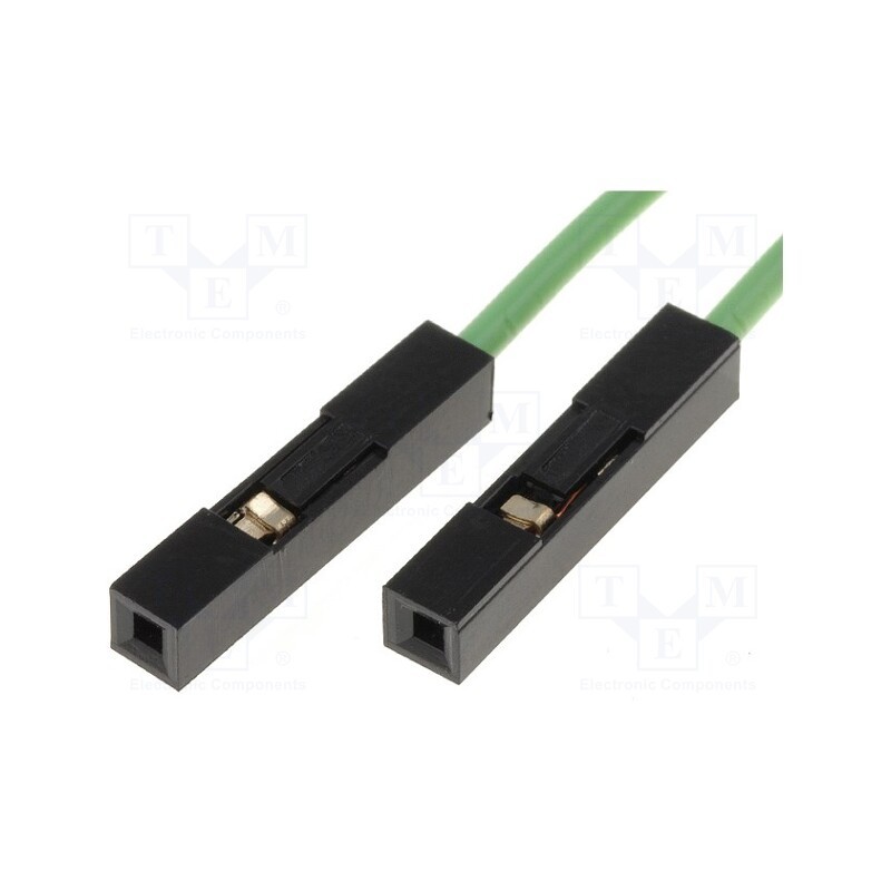 10 set : CAB/AG - Connection cable, PIN: 1, green, 10pcs, 250mm