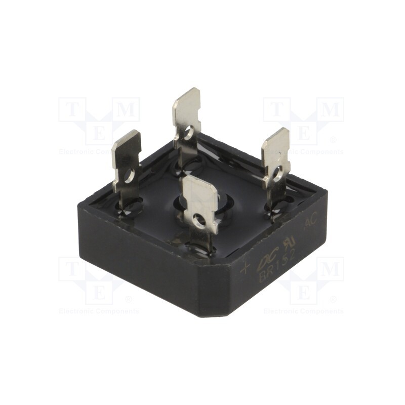 10 pcs : BR152 - Bridge rectifier: single-phase, Urmax: 200V, If: 15A, Ifsm: 300A