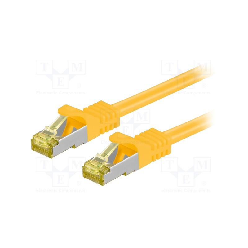 10 pcs : 91566 - Patch cord, S/FTP, 6a, stranded, Cu, LSZH, yellow, 0.25m, 26AWG